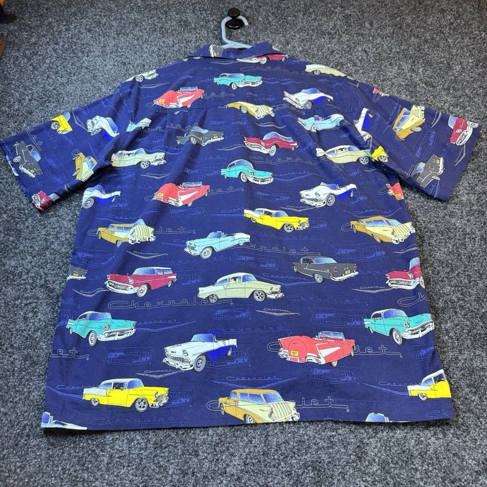 David Carey Shirt Mens XL Classic Chevy Car Hawaiian Aloha Short Sleeve - Picture 7 of 9